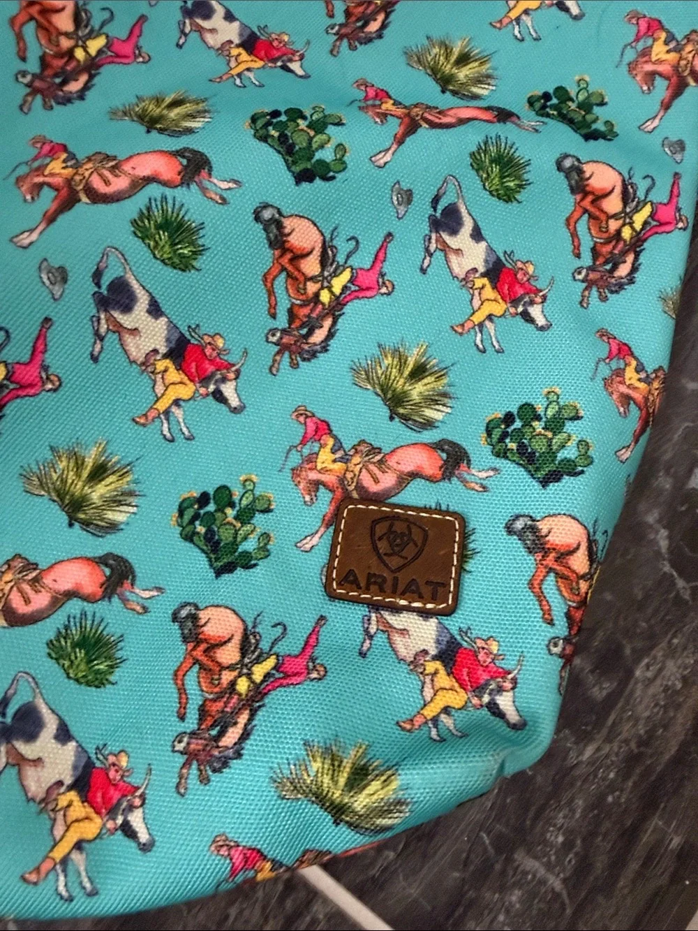 ARIAT TURQUOISE BRONCO CRUISER TOTE western rodeo